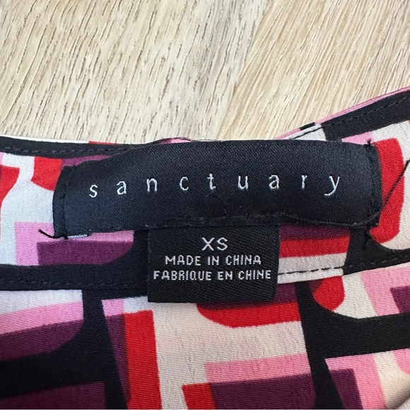 Sanctuary Red and Black Patterned Long Sleeve Dress - Picture 3 of 7